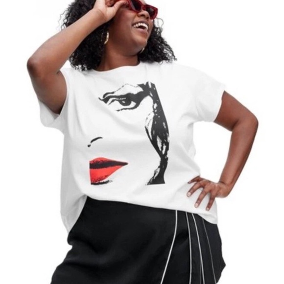 Diane Von Furstenberg Tops - DVF for Target Graphic Face Print White T-Shirt